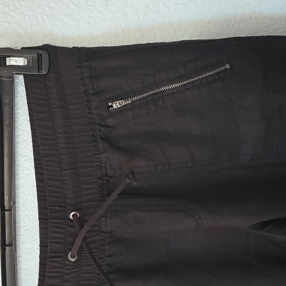 ATHLETA Cabo Linen Joggers Drawstring Waist Zipper Pockets Sz 10 Tall - Picture 4 of 15